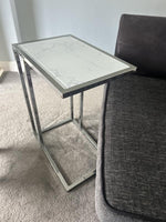 Boutique C Shaped Table Marble Effect | Side Table Sofa End Table Furniture