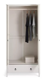 Lucie 2 Door 1 Drawer Wardrobe - Off White (B GRADE 1074)