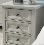 Julian Bowen Maine 3 Drawer Bedside Table Dove Grey | Bedroom Storage Nightstand