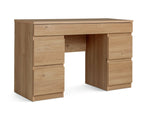 Jenson Double Pedestal Dressing Table - Oak