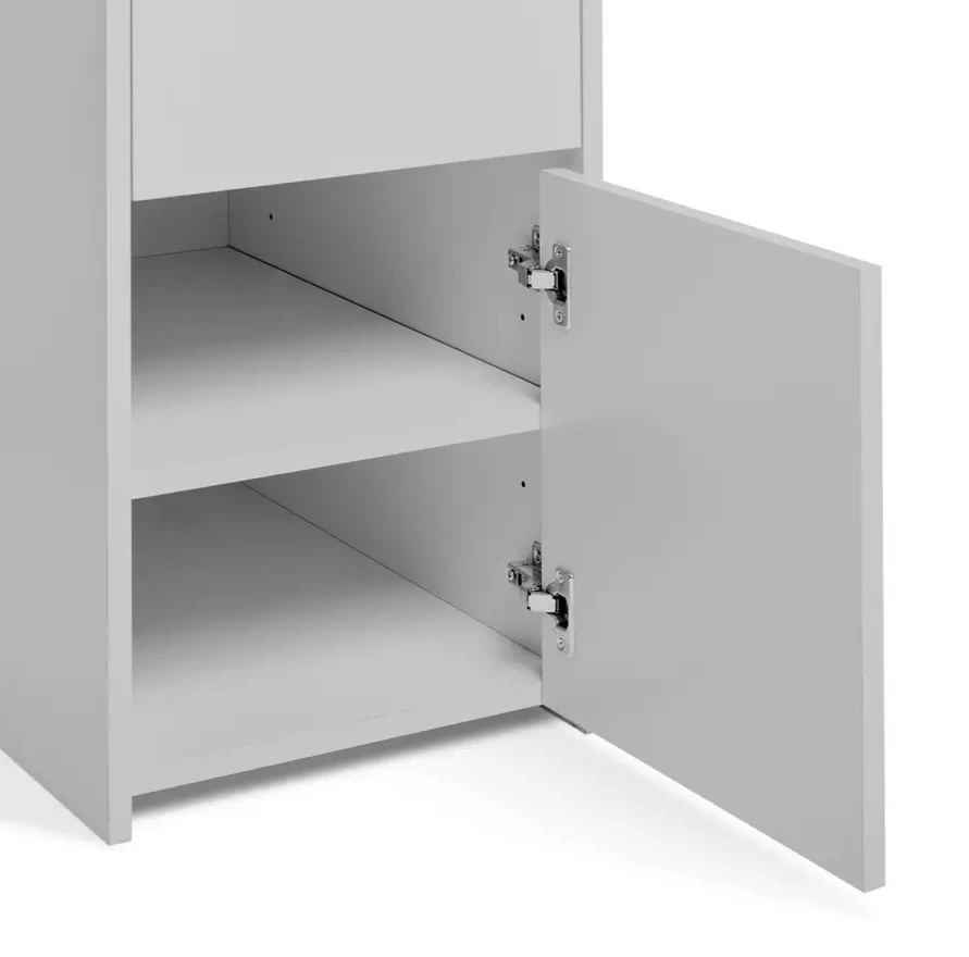 Home Pepper 2 Drawer Large Office Desk - Grey | Modern Computer Workstation