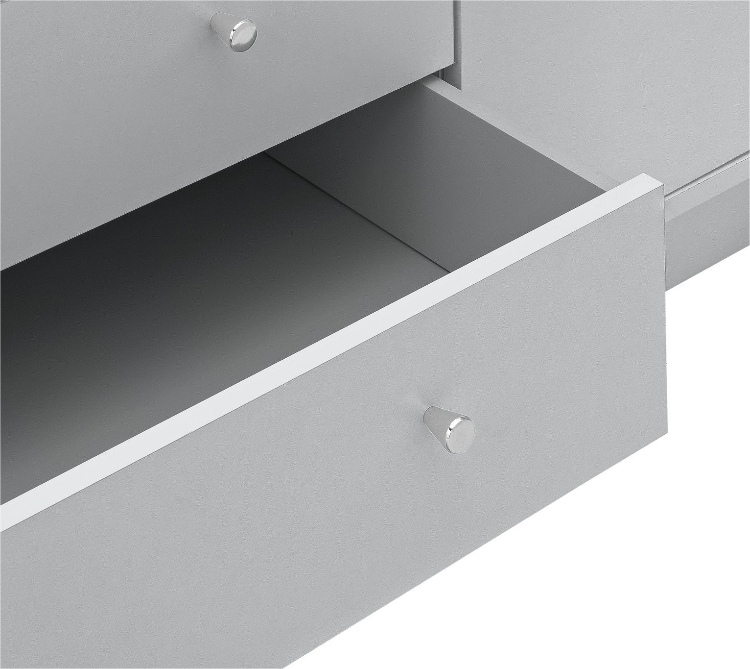 Home Malibu 4 Door 3 Drawer Mirror Wardrobe - Grey (B Grade)