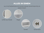 Küchenunterschrank 50cm Weiß Matt – Unterschrank Küche 500mm Küchenschrank Moder