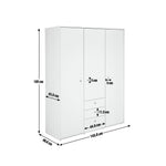 Camden 3 Door 3 Drawer Wardrobe – White & Acacia | All-in-one Storage Solution