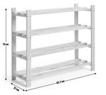 Karee 4 Shelf Shoe Storage Rack - Pine