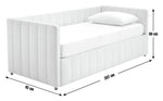 Home Pandora Velvet Trundle Day Bed - Cream | Practical Guest Setup