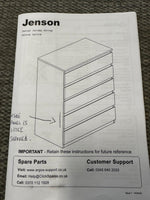Home Jenson 5 Drawer Chest - Matte White (B GRADE 1042)