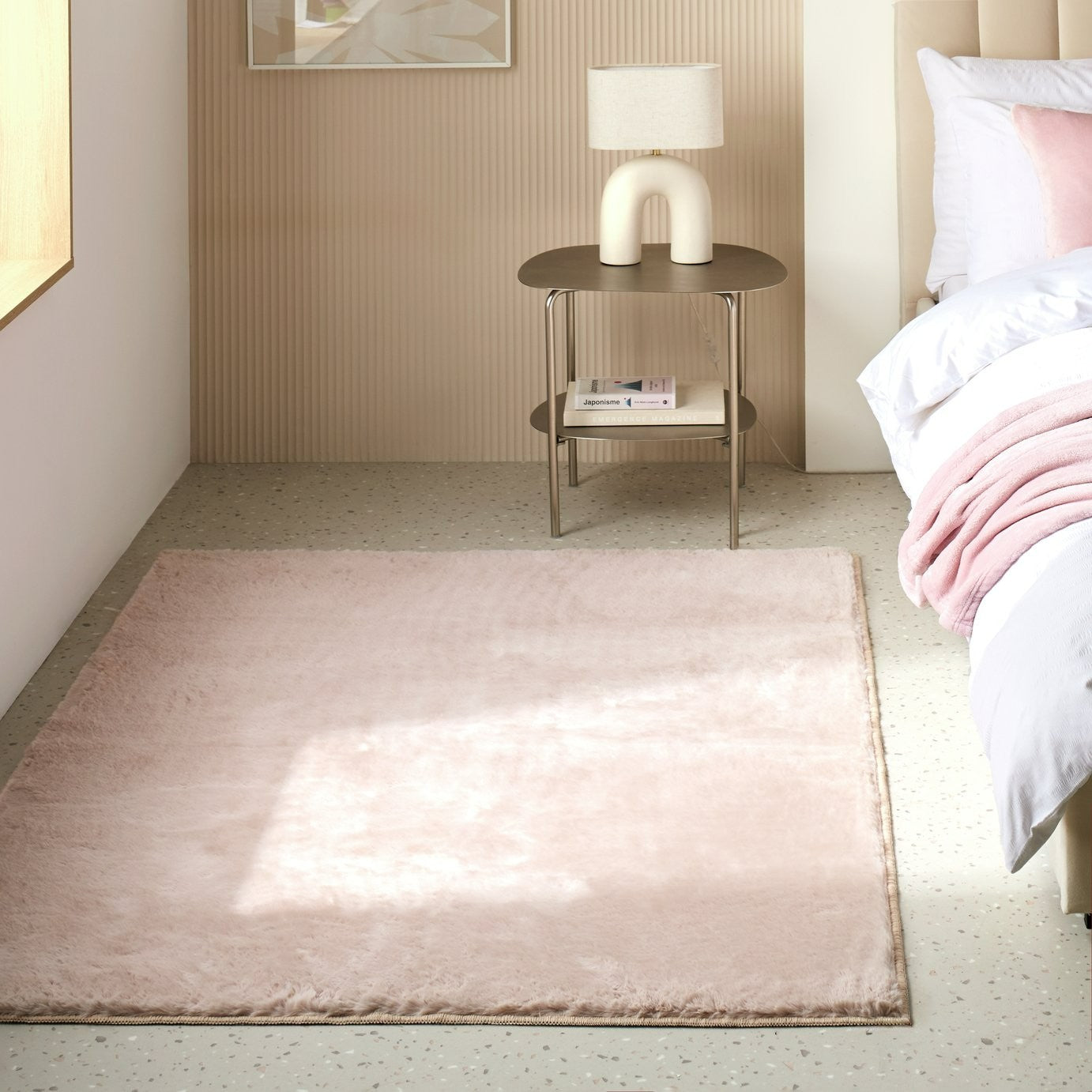 Cosy Soft Blush Short Pile Rug - 230x160cm