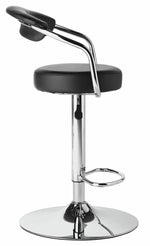 Executive Gas Lift Bar Stool with Back Rest - Black | Adjustable Kitchen Chair