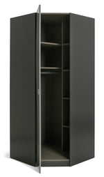 Munich Corner 1 Door Mirror Wardrobe - Anthracite | Organized Clothing Area