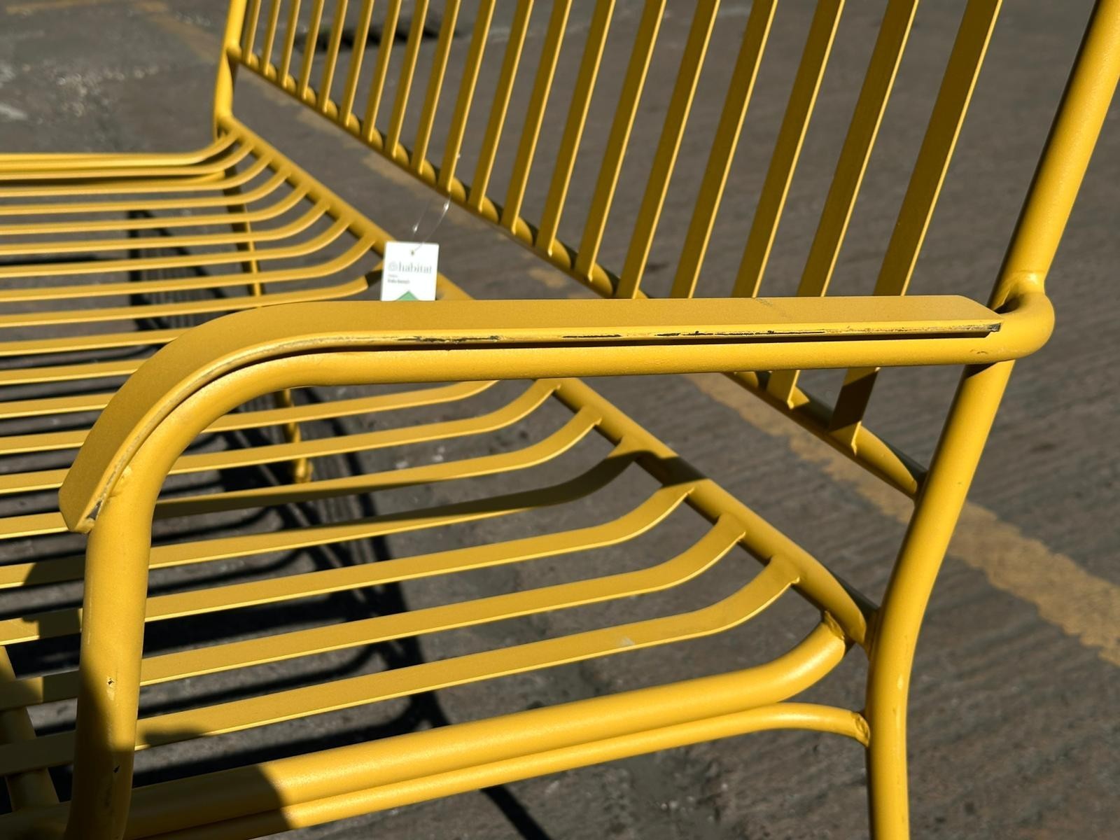 Indu 2 Seater Metal Garden Bench - Yellow