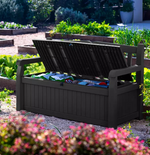 Keter Eden Bench 265L Outdoor Garden Storage Box - Grey