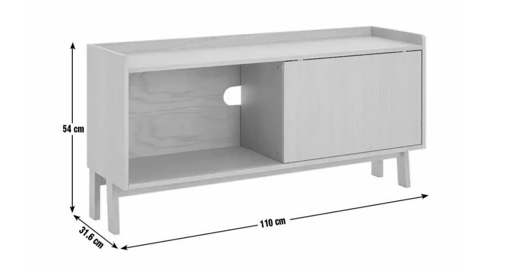 Jessie 1 Door TV Unit Natural | Wooden Living Room TV Stand Cabinet Furniture