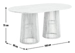 Jericho Solid Wood 6 Seater Dining Table - Natural |Modern Living Room Furniture