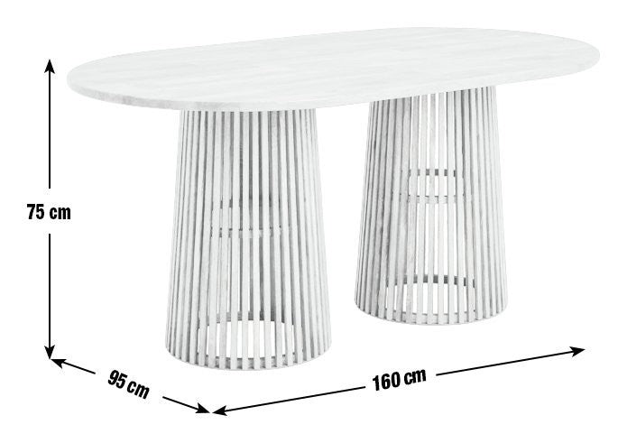 Jericho Solid Wood 6 Seater Dining Table - Natural |Modern Living Room Furniture
