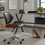 Habitat Sorel Faux Leather Office Chair - Black & Brown | PU leather chair