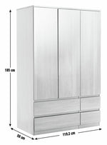 Home Jenson 3 Door 4 Drawer Wardrobe - Black | Organized Living Space