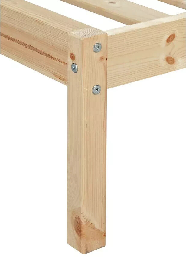 Home Kaycie Single Bed Frame Pine | Sturdy Bedroom Furniture Base with Mattress