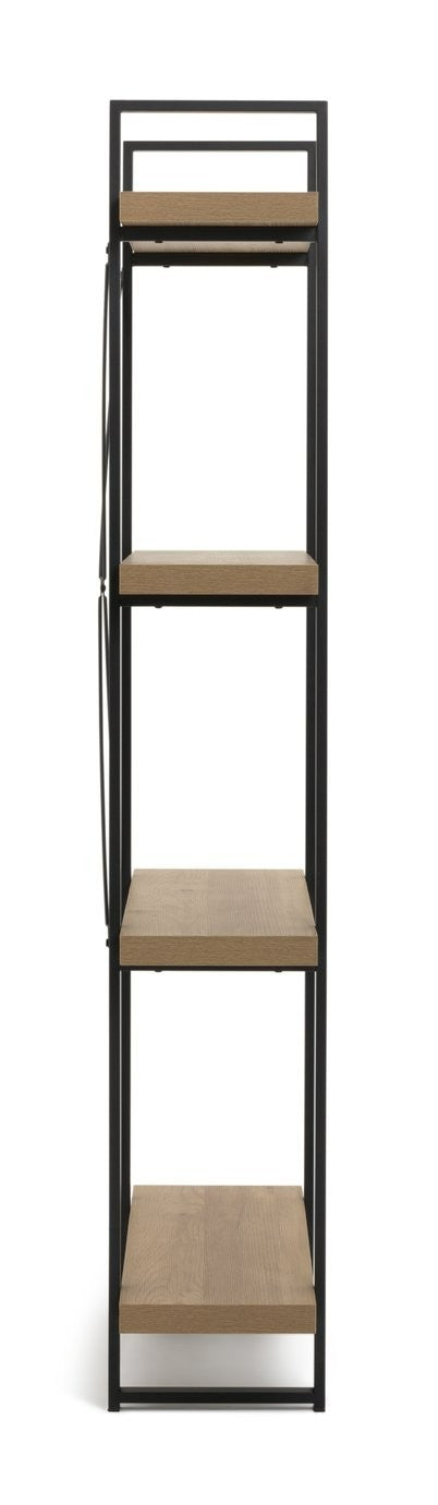 Loft Living Tall Steel Bookcase - Oak | Industrial Interior Style
