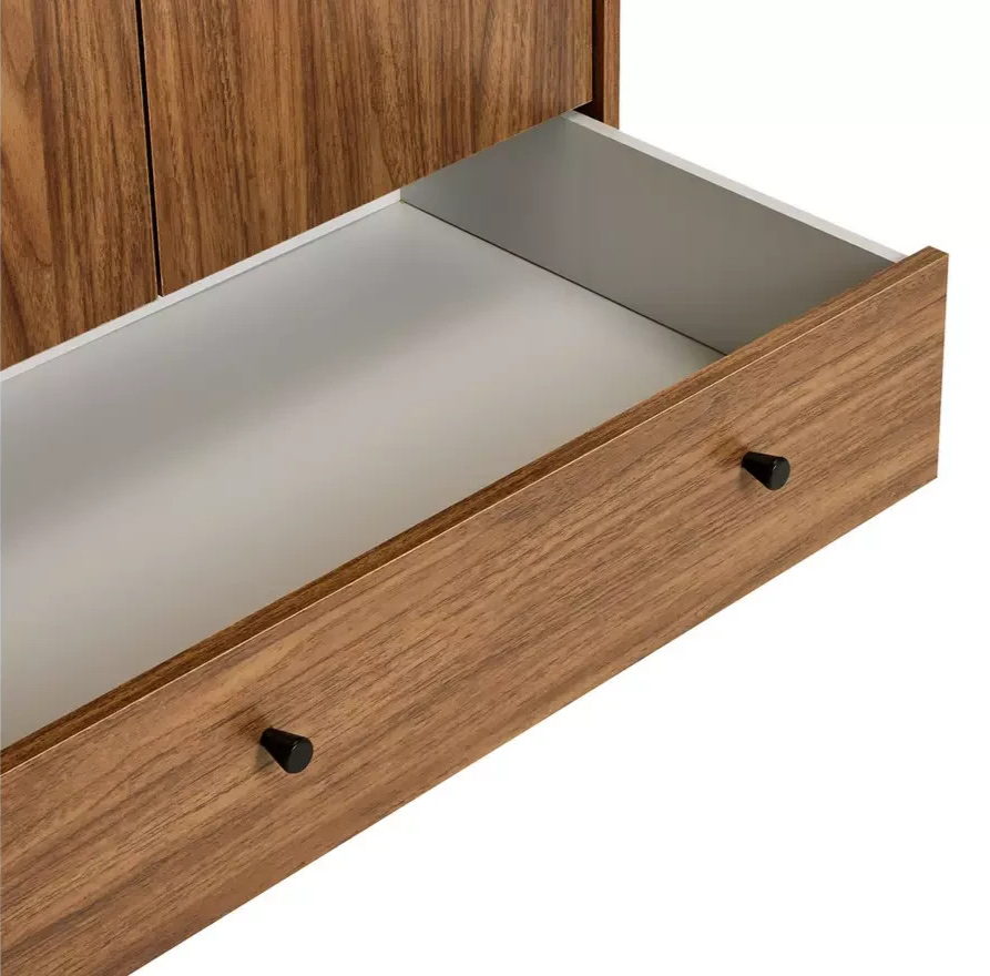 Home Malibu 2 Door 2 Drawer Wardrobe Walnut | Bedroom Storage Furniture Unit