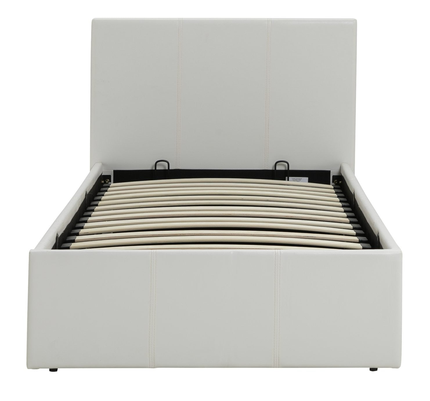 Home Lavendon Single End Lift Ottoman Bed - White | Modern Space-Saving Bed