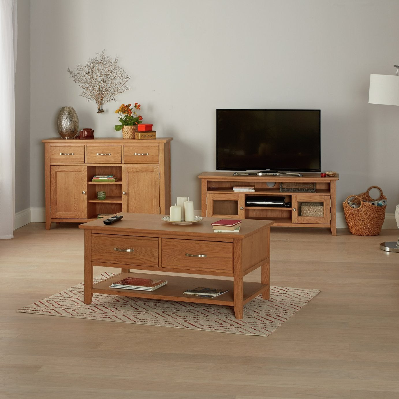 Home Islington Oak Veneer Coffee Table - Natural | Harmonious Room Styling