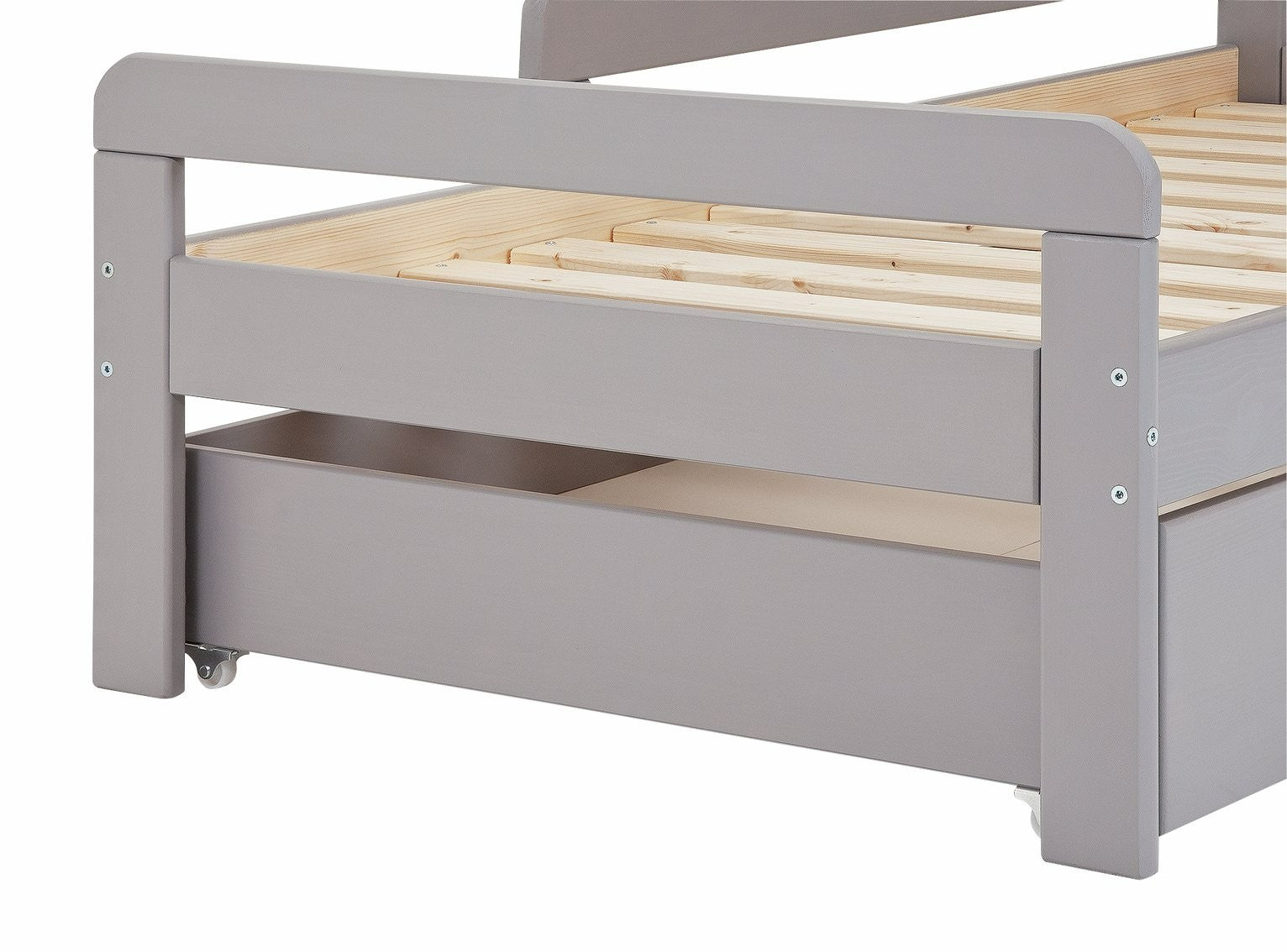 Ellis Toddler Bed Frame with Drawer - Grey | Childrens Bedroom Furniture