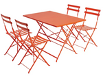 Habitat Eve 4 Seater Furniture Set - Folding Table and Chairs Patio Set - Orange