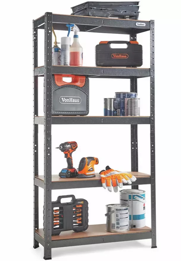 VonHaus 5 Tier Heavy Duty Shelving Unit | Garage Storage Shelving Rack