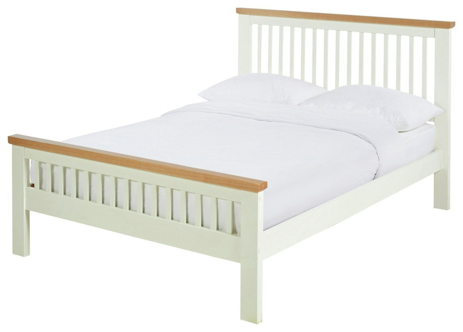 Home Aubrey Kingsize Wooden Bed Frame - Two Tone | Modern Solid Wood King Bed