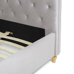 Harrogate Kingsize Velvet Bed Frame - Silver | Luxury Bedroom Style