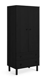Akio 2 Drawer 2 Door Wardrobe - Black (B Grade)
