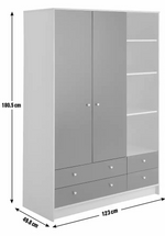 Kids Malibu 2 Door 4 Drawer Wardrobe - Pink (B GRADE 1076)
