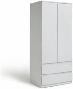 Jenson 2 Door 2 Drawer Wardrobe - Matte White | Simple Clothing Space