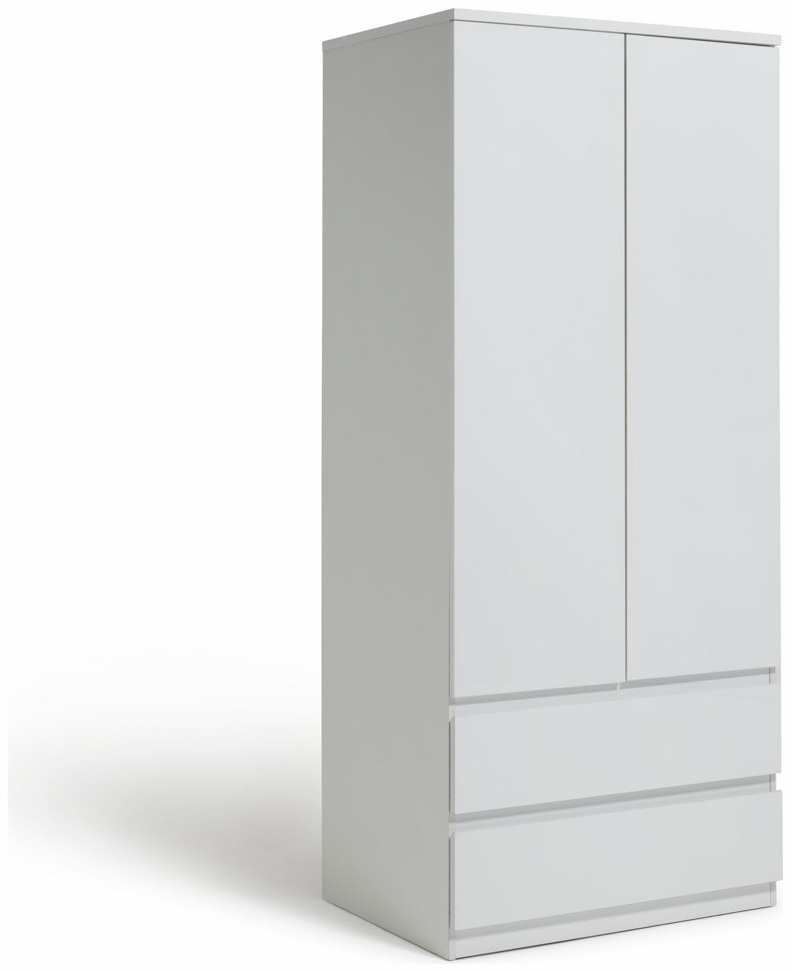 Jenson 2 Door 2 Drawer Wardrobe - Matte White | Simple Clothing Space