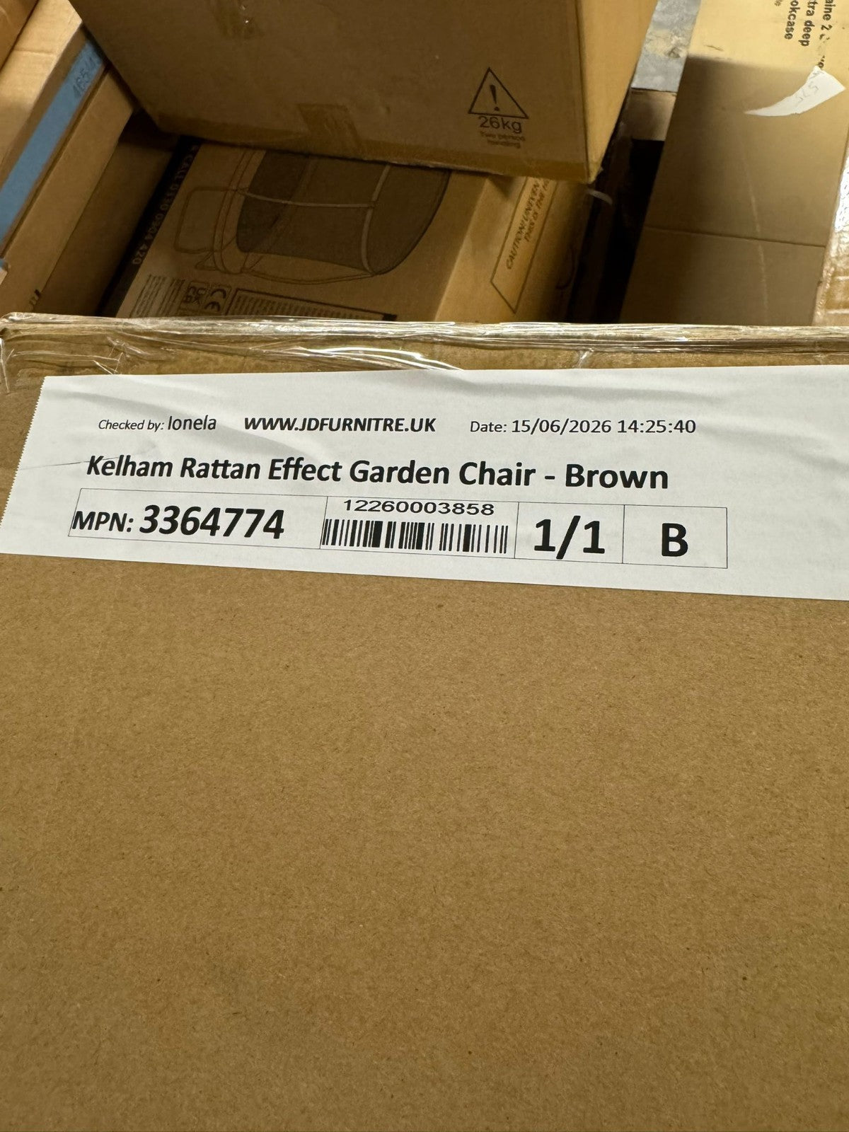 Kelham Rattan Effect Garden Chair - Brown (B Grade)