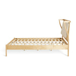 Hugh Wooden Kingsize Bed - Light Wood | Comfort Retro Look Bed