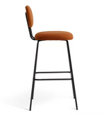 Habitat Ariana Pair of Velvet Bar Stools Copper | Modern Kitchen Island Chairs