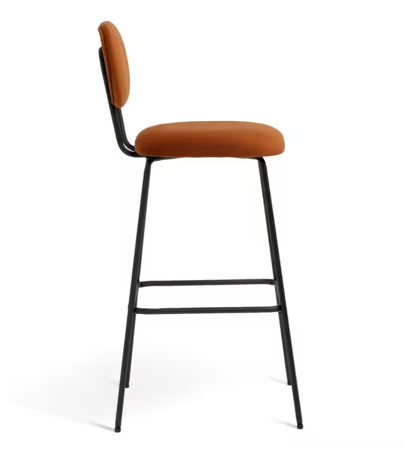 Habitat Ariana Pair of Velvet Bar Stools Copper | Modern Kitchen Island Chairs