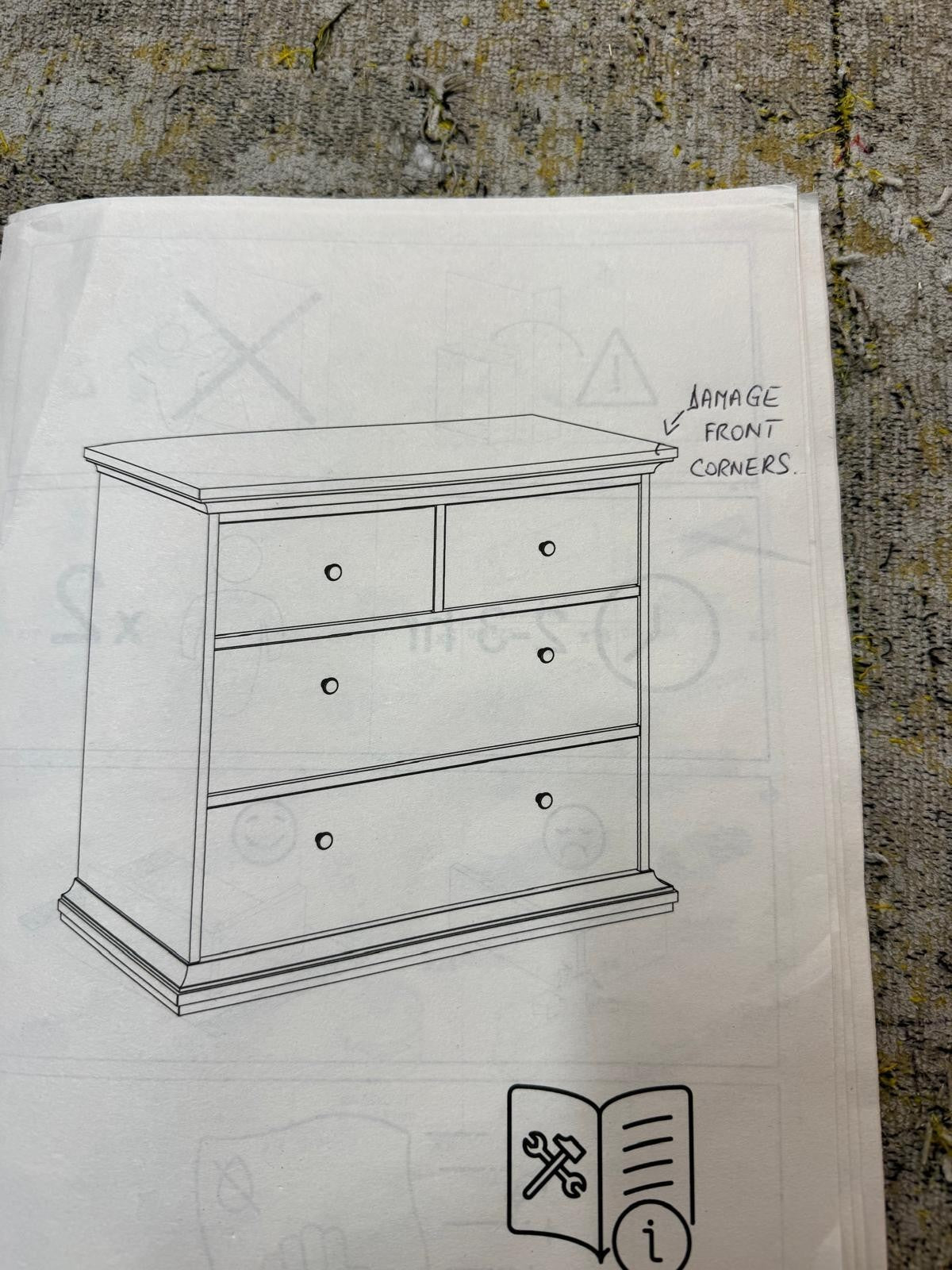 Tvilum Paris 4 Drawer Chest - White ( B Grade )
