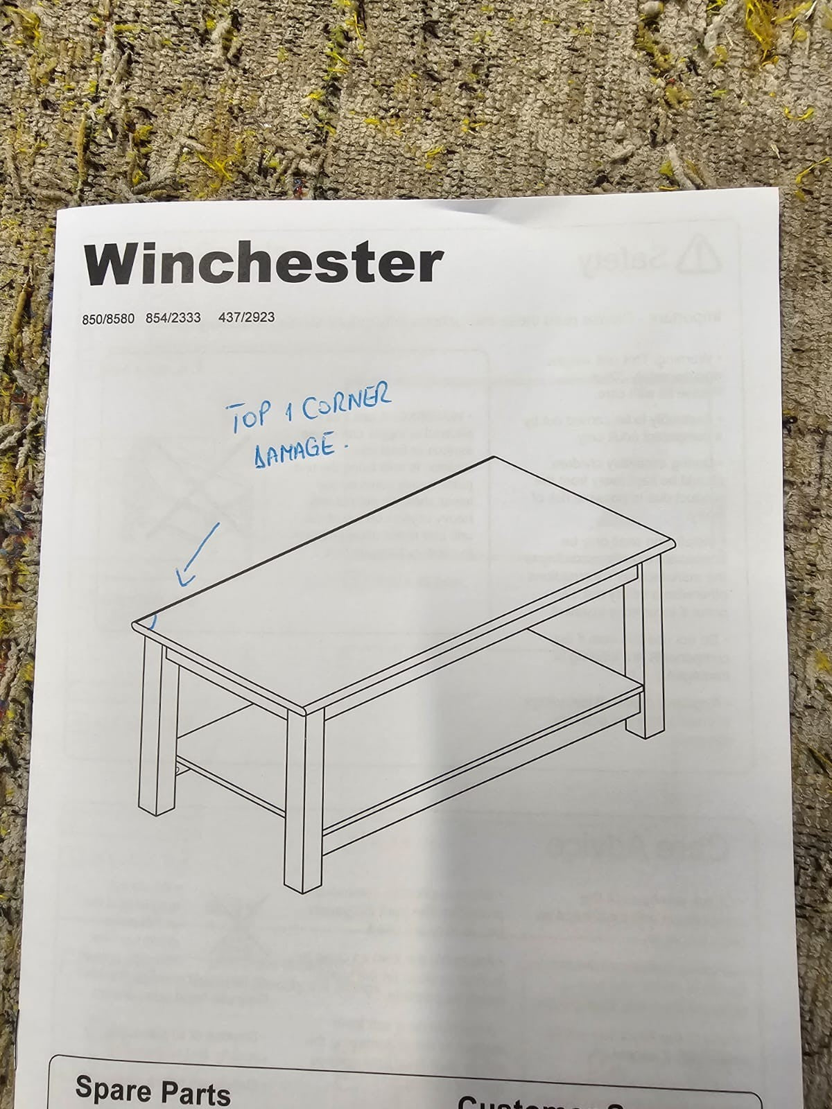 Home Winchester Coffee Table - Green (B Grade)