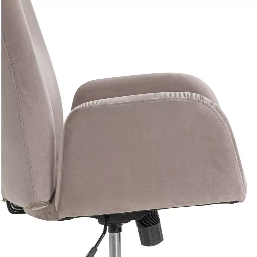 Clarice Velvet Office Chair Beige | Upholstered Desk Chair Home Office Furniture
