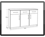 Anderson 3 Door 3 Drawer Sideboard - Black | Dining Room Storage Cabinet Unit