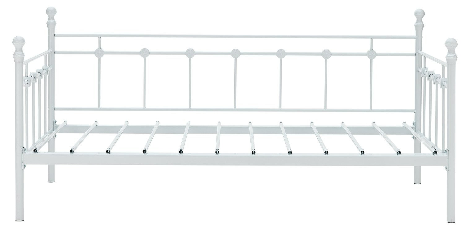 Home Abigail Single Metal Bed Frame - White | metal single bed