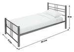 Home Atlas Single Metal Bed Frame - Silver