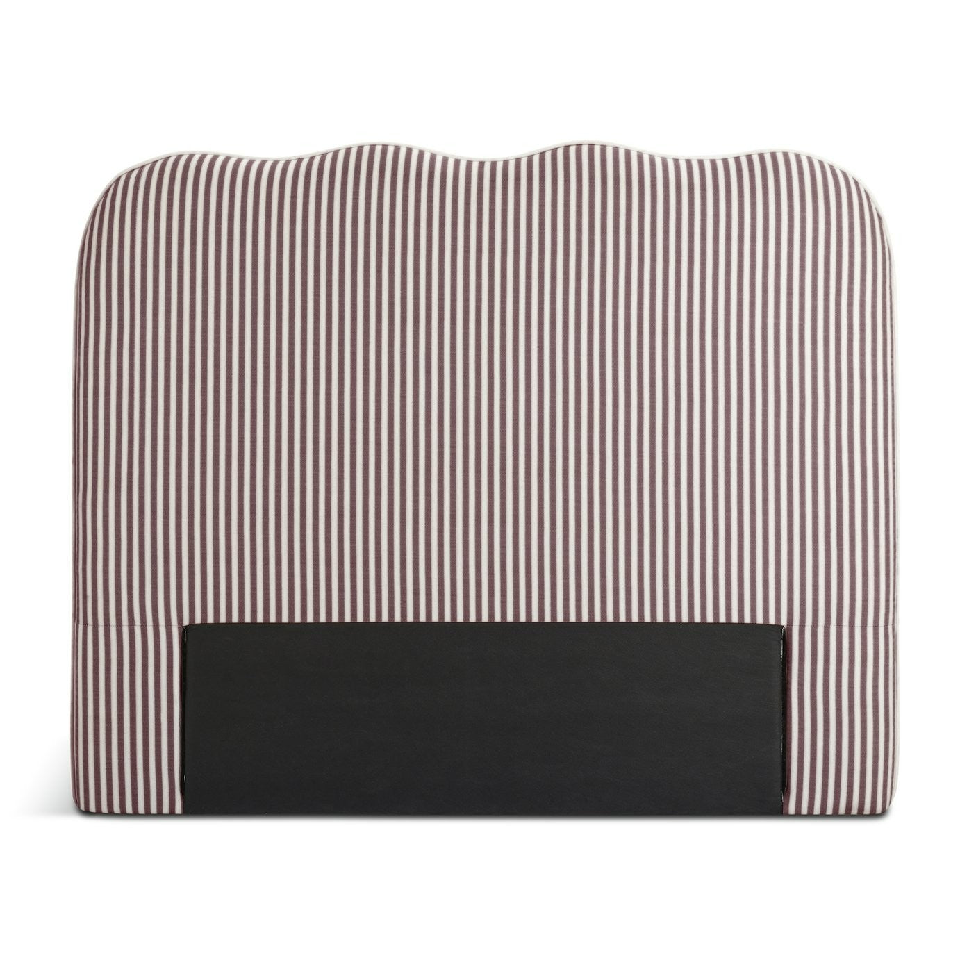 Onda Linen Double Headboard - Stripe Plum | Soft Bed Backboard
