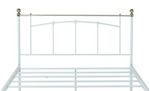 Yani Small Double Metal Bed Frame - White | Classic  Underbed Storge