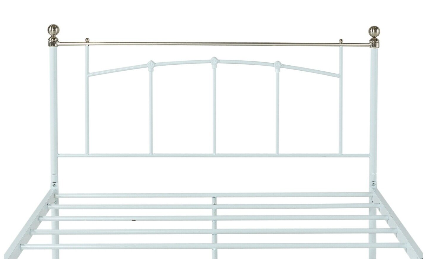 Yani Small Double Metal Bed Frame - White | Classic  Underbed Storge