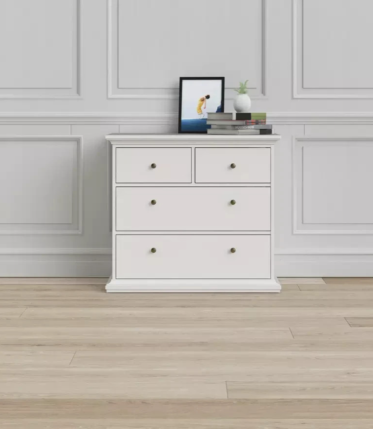 Tvilum Paris 4 Drawer Chest - White ( B Grade )