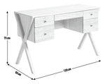 Harlene 5 Drawer Office Desk - Natural | Practical Workstation Storage
